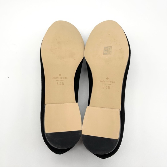 Kate Spade Black Suede Flat Loafers Slip Ons Claudia Size 8.5 - Picture 12 of 16